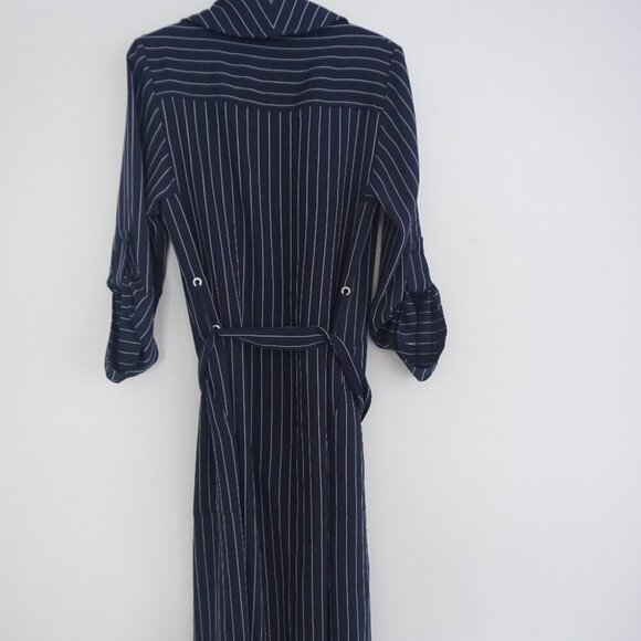 Aritzia Babaton New Kahlo Navy w White Stripes Robe Wrap Jacket Dress S - Picture 11 of 14